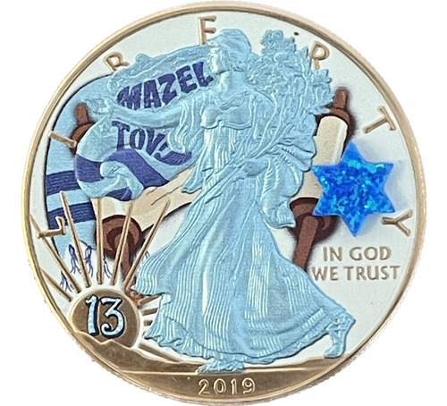 Moneda De Plata 1 Oz American Eagle Año 2019 Bar Mitzvah