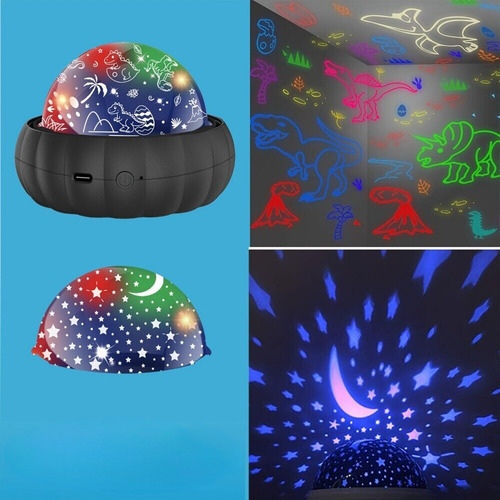 Luz Nocturna Led 3 En 1 Con Forma De Dinosaurio Y Unicornio