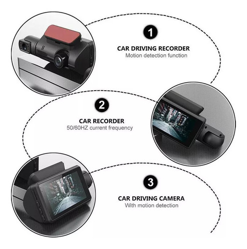 1 Cámara Dvr For Automóvil Con Lente Dual Uber/taxi
