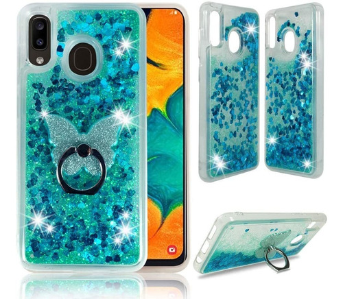 Samsung A A Caso Claro Brillo Liquido Brillo Bling De L...