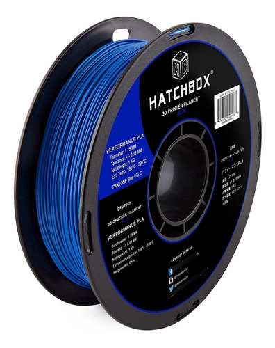 Hatchbox Ppla-1kg1.75-blu Rendimiento Pla 3d Impresora 3d Fi