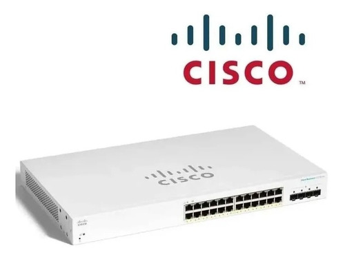 Imagen 1 de 4 de Switch Cisco Cbs220-24p-4g Admin L2 24 Puertos Poe+ Con 4sfp