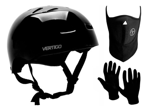 Imagen 1 de 6 de Casco Bicicleta Skate Rollers Vertigo Vx + Guantes + Mascara