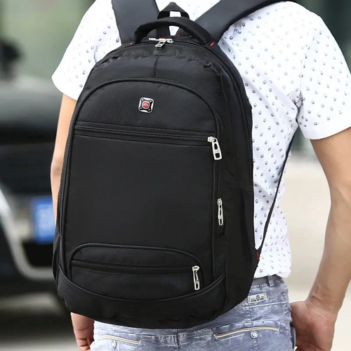 Mochila Notebook Escolar Faculdade Masculina Feminina Barata Cor Preto Desenho Do Tecido Liso