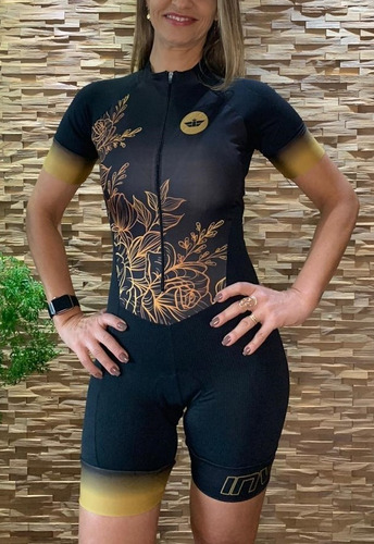 Macaquinho Ciclismo Feminino Gold Mc