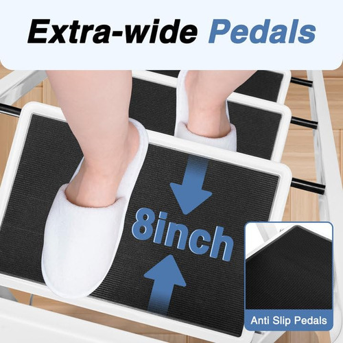 Taburete Plegable De 4 Escalones Con Pasamanos Amplio Y Segu