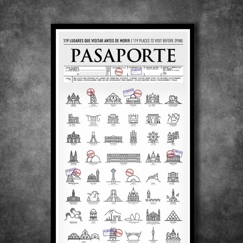 Póster Pasaporte Sella Donde Estuviste O Vas A Estar Regalo