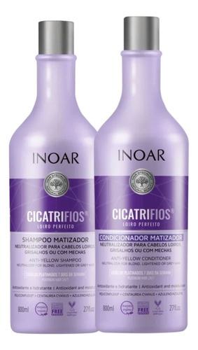 Cicatrifios Inoar Loiro Perfeito Kit Shampoo E Cond 800ml