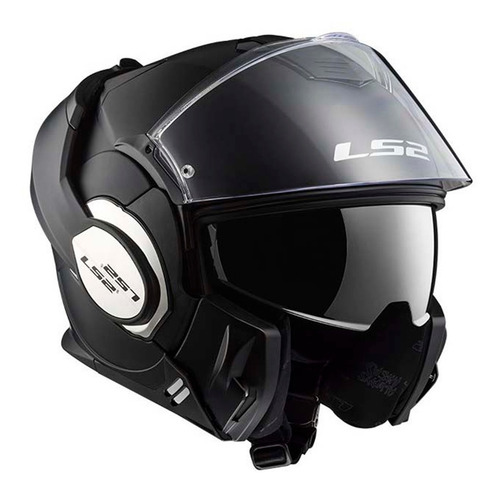 Casco Ls2 Valiant Abatible Moto Visor Interno Negro 2019