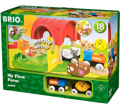 Brio World - 33826 My First Farm | Juego De 12 Piezas De Tre