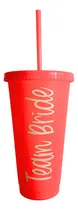 Comprar Vasos Para Despedida De Soltera Team Bride Coral Con Popote