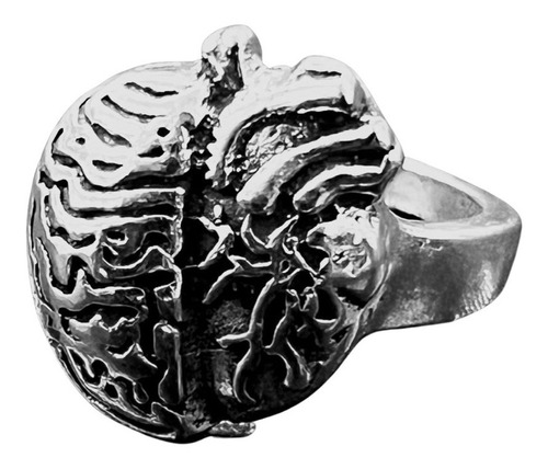 Anillo Mitad Corazon Mitad Cerebro Alternativo Gótico Grunge