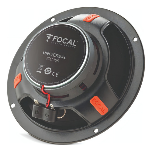 Bocinas Para Auto Focal Universal Icu165 6,5inc 2vias 70wrms Color Negro