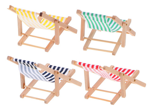 Silla Tipo Banco Dollhouse, Sillón A Rayas, Multicolor, 4 Un