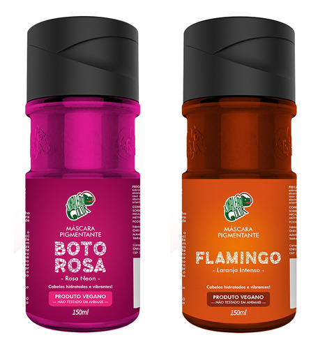 Kit Máscara Pigmentante Boto Rosa + Flamingo 150ml Kamaleão