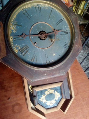 Antiguo Reloj De Pared Drop Oct Waterbury Clock Leer