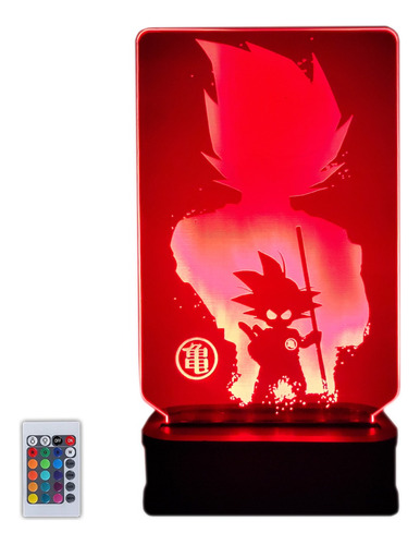 Lámpara Acrilico Led Multicolor Goku Dragon Ball Dbz 220v