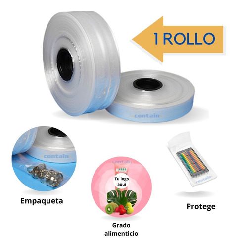 1 Rollo De Polietileno Tubular De 5 Cms Para Bolis O Empaque