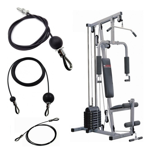 Kit De 3 Cables De Acero Para Multigimnasio Randers 1205 