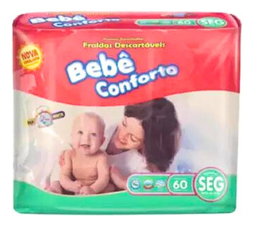 Fralda Infantil Bebê Conforto Mega Tamanho SEG ( Acima de 15 Kg c/ 60 un )