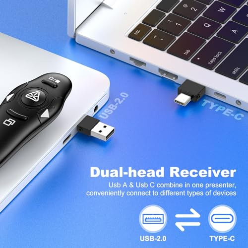 Pack Clicker Inalmbrico Usb-c Con Puntero Rojo Para Presenta