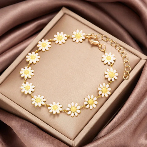 Pulsera Mujer Flores Margaritas Jardin Creativo Regalo 