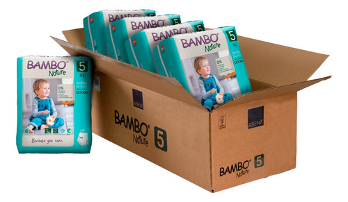 Caja Pañal Ecológico Bambo Nature Pants 5, 11-17kg (95 Unid)