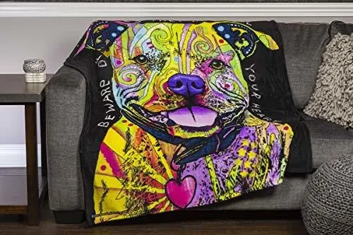 Manta De Polar Pit Bull, Compatible Con Cama.