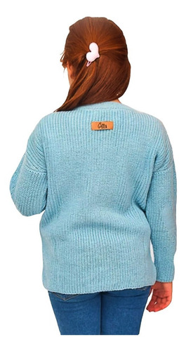 Imagen 3 de 4 de Witty Girls Sweater Witty Celeste Corazon Abrigo Ropa Nena