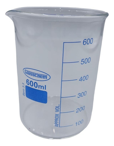 Vaso Precipitado Vidrio De 600ml. Pack 2 Unidades. Reachem