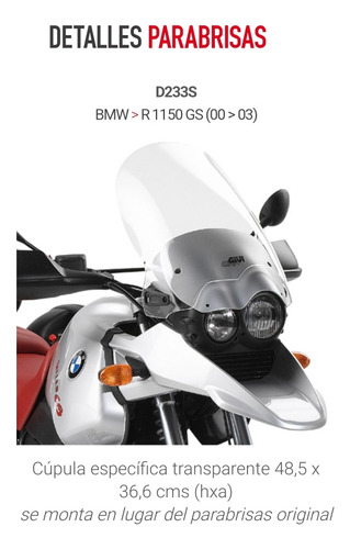 Parabrisas Para Moto Bmw R1150gs 