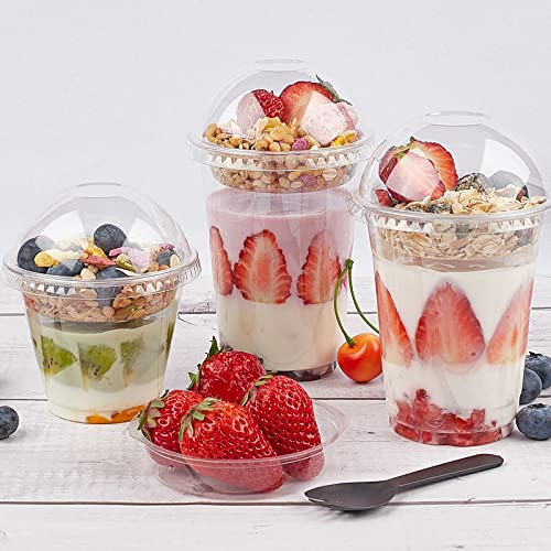 50pack 9 Oz Clear Plastic Parfait Cups With Insert And ...