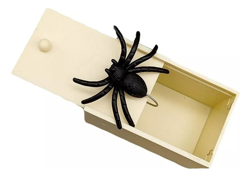 Caja De Madera Araña Bromas Susto Sorpresa