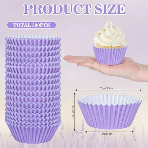 Forros De Cupcakes Morados Whaline: 300 Piezas