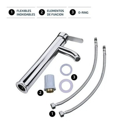 Imagen 2 de 4 de Canilla Alta Tubo Recto Para Cocina Baño Monocomando 29cm