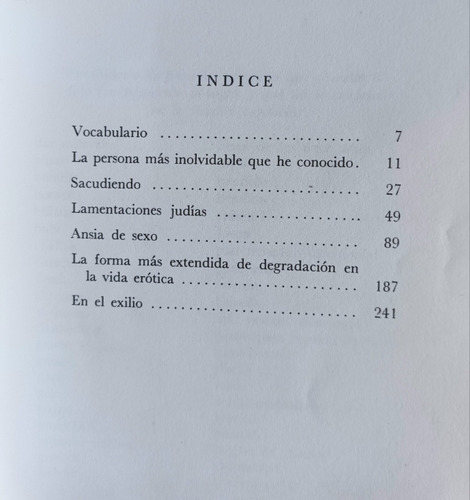 Philip Roth El Lamento De Portnoy Primera Edición En Español (Usado)