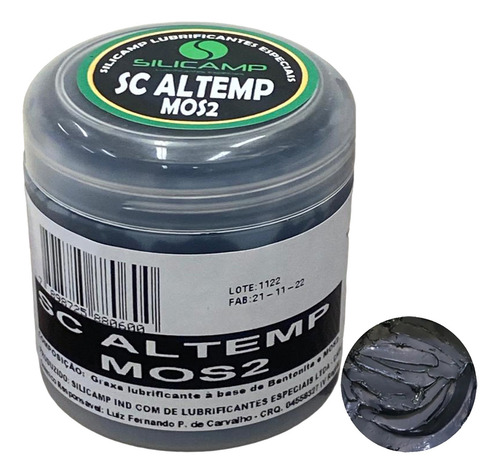 Graxa Industrial Alta Temperatura Alto Teor Molibdênio 250g
