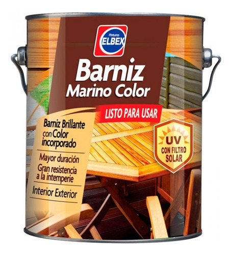 Barniz Marino Brillante Con Filtro Solar Elbex 3,6 Lts.