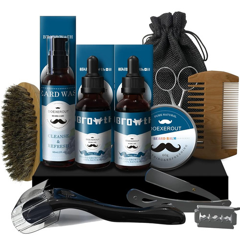 Doexerout Kit Para El Crecimiento De La Barba - Kit Para Bar