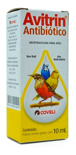 Avitrin Antibiótico 10ml Aves E Pássaros Doentes Debilitados