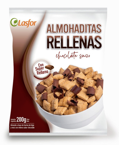 Almohaditas Rellenas De Chocolate Suizo Lasfor 200 Gr 
