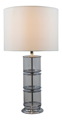 Lámpara De Buro Tela Blanco Hueso E27 100w 1 Luz Color de la estructura Transparente y cromo