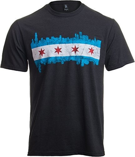 Horizonte De La Bandera De La Ciudad De Chicago Camiseta V 