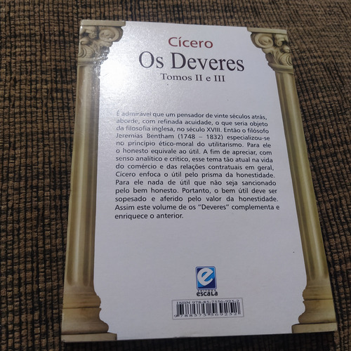 Livro Cícero Os Deveres , Tomos 2 E 3 - 14 E