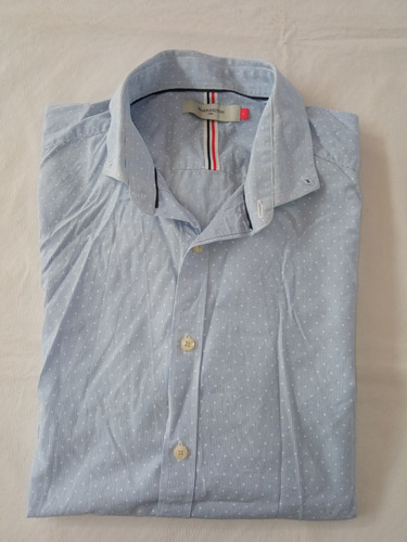 Camisa De Hombre Harrington L Impecable Celeste Manga Larga 