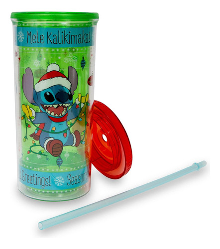 Taza Silver Buffalo Disney Lilo & Stitch De 600 Ml Con Pajit