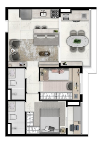 Imagem 9 de 10 de Apartamento Em Lançamento Para Venda Com 54,50 M² No Side Ipiranga - Ipiranga , São Paulo | Sp - Apl84283v