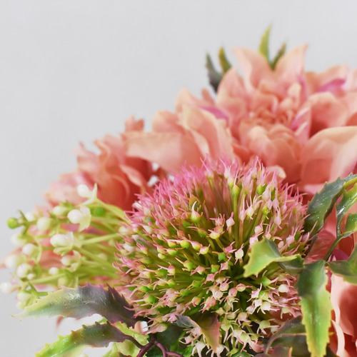 Bouquet De Dalias Flores Artificiales Finas Ramos De Flores Color Palo De Rosa