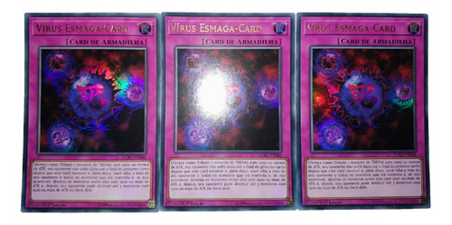 Yugioh - 3x Vírus Esmaga-card Lckc-pt046 Ultra Rara