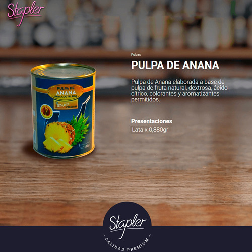 Imagen 3 de 4 de Pulpa De Ananá Stapler Lata X 880 G